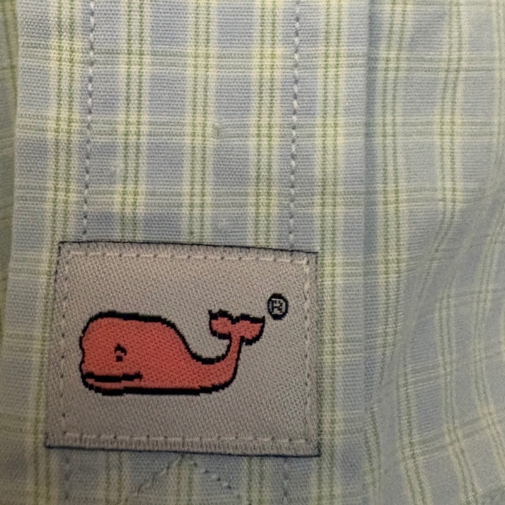 Vineyard Vines Kids Murray Shirt‎ Blue Green Plaid Button Down Cotton Size 6 - Picture 3 of 6